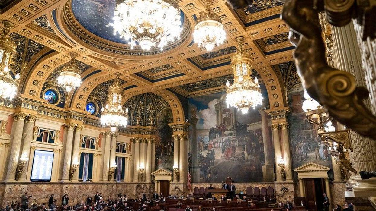 Shown the is Pennsylvania House of Representatives in session at the Pennsylvania Capitol in Harrisburg, Pa., Tuesday, Feb. 21, 2023. (AP Photo/Matt Rourke)