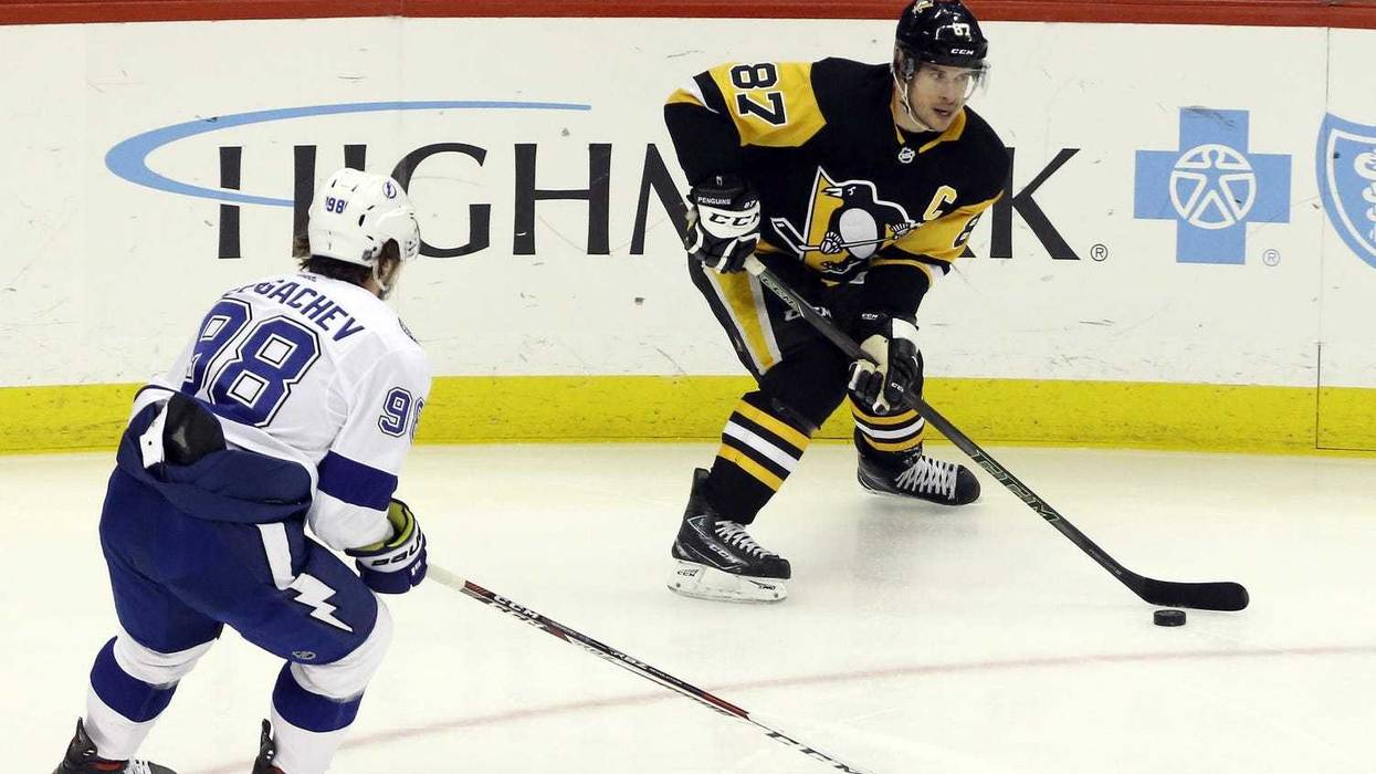 Sidney Crosby takes on the Tampa Bay Lightning