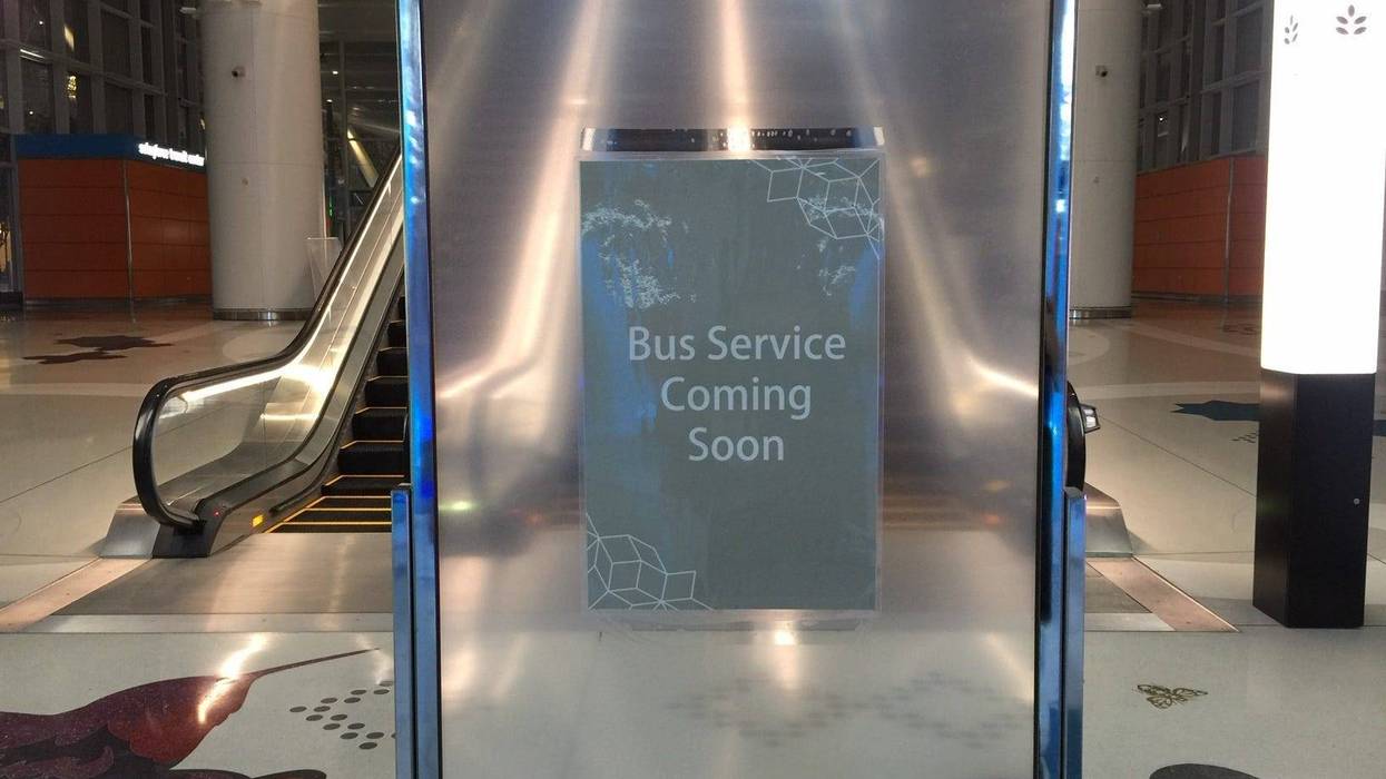 Sign at Transbay Transit Center July 1, 2019
