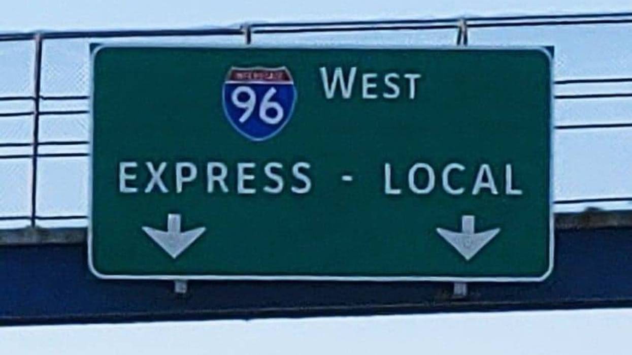 Sign for I-96 local lanes