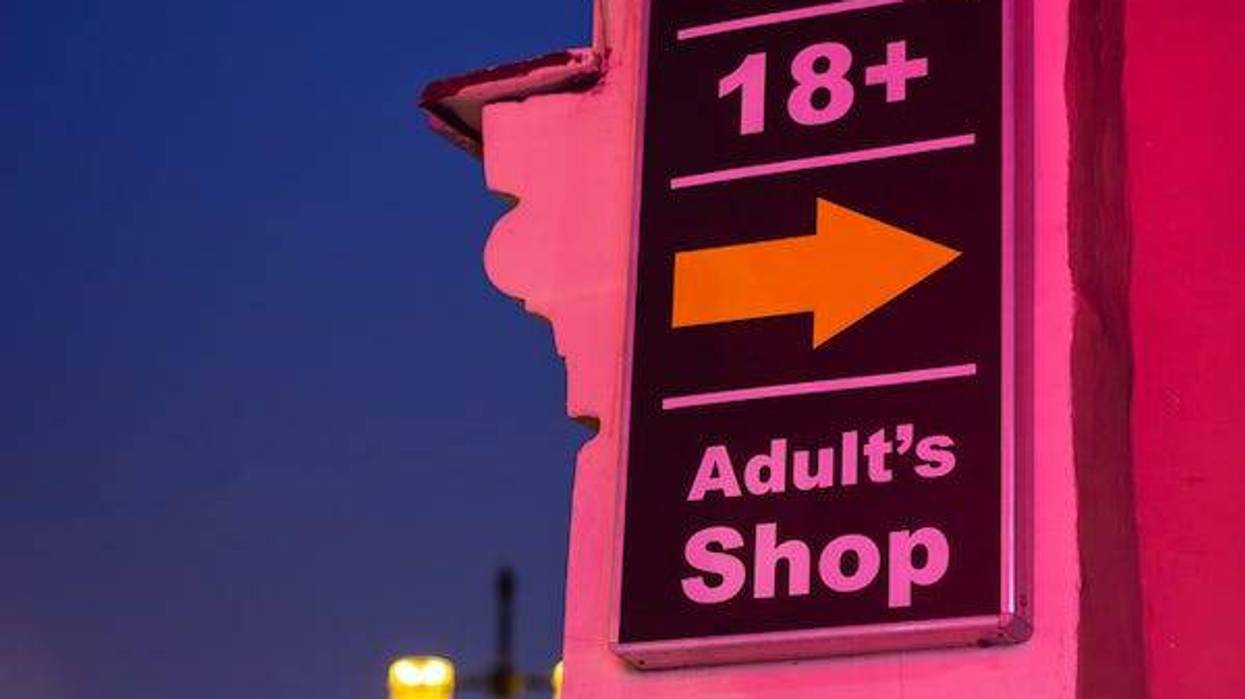 Sign outside adult shop