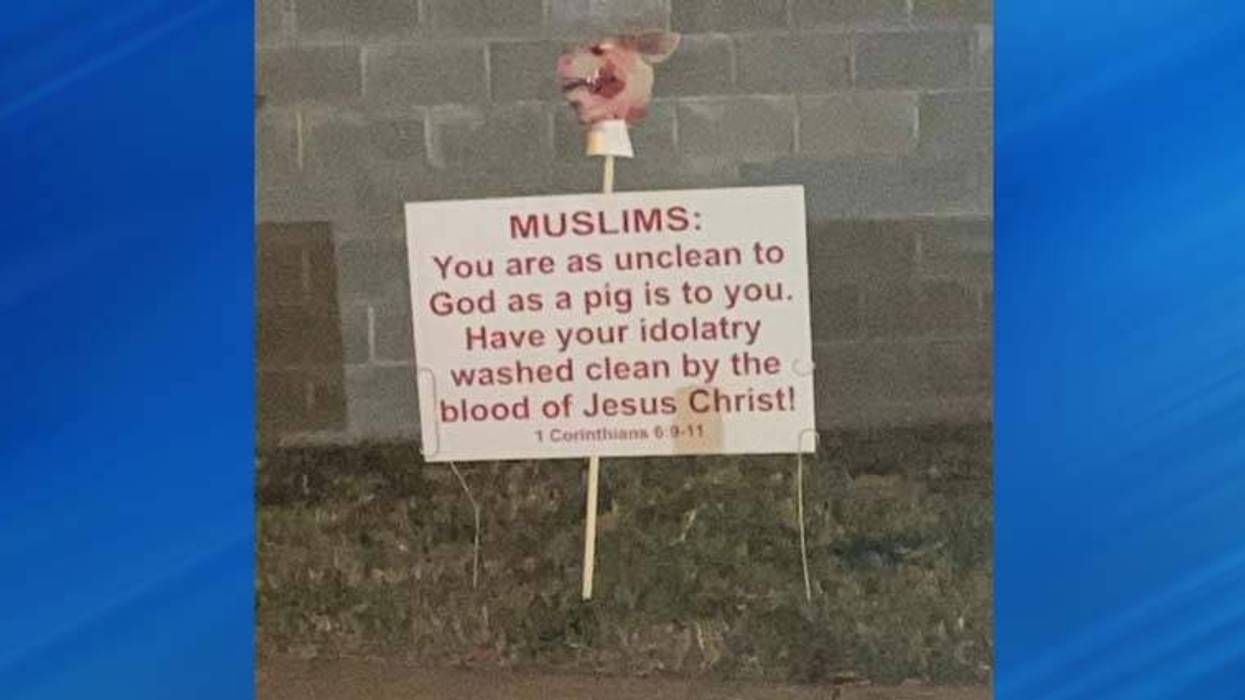 Sign outside Austin mosque