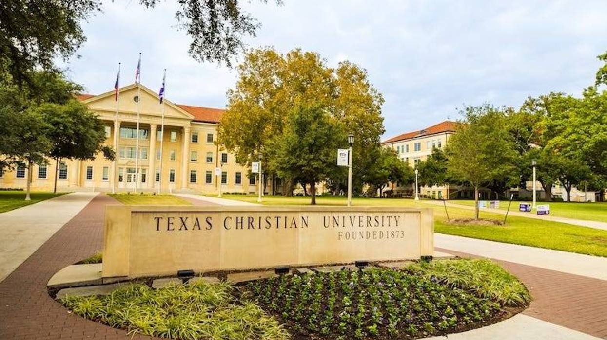 Sign outside Texas Christian University