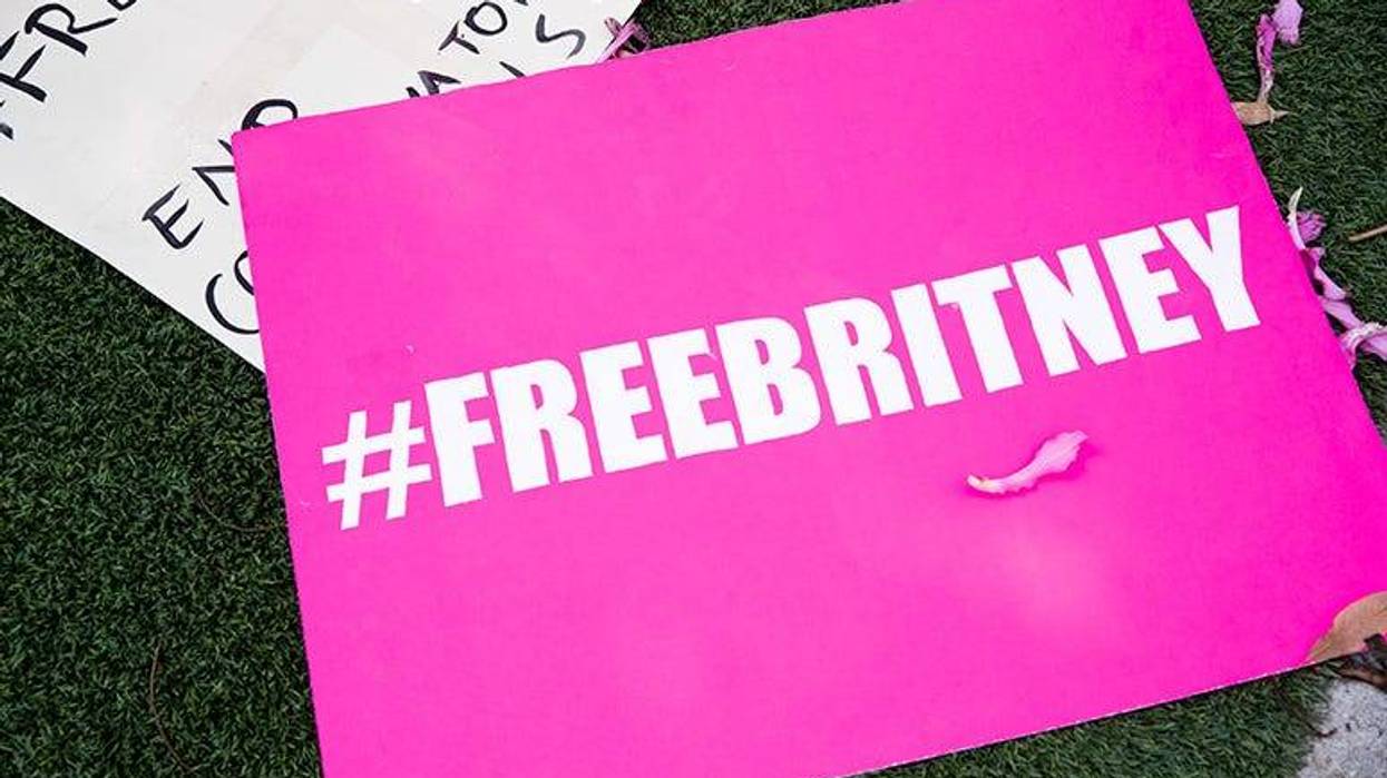 Signs in support of Britney Spears