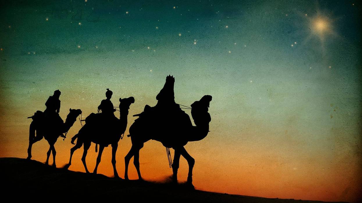 silhouette of the three wise men