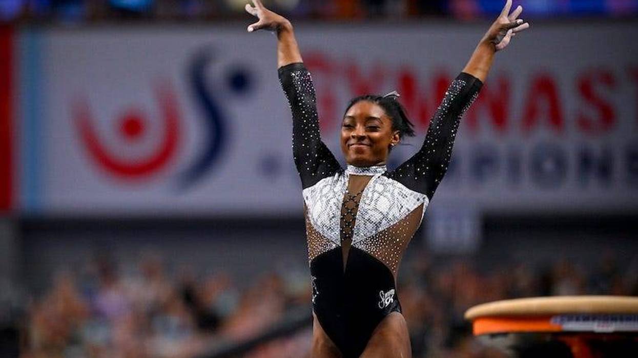 Simone Biles competing at US Championships in Fort Worth