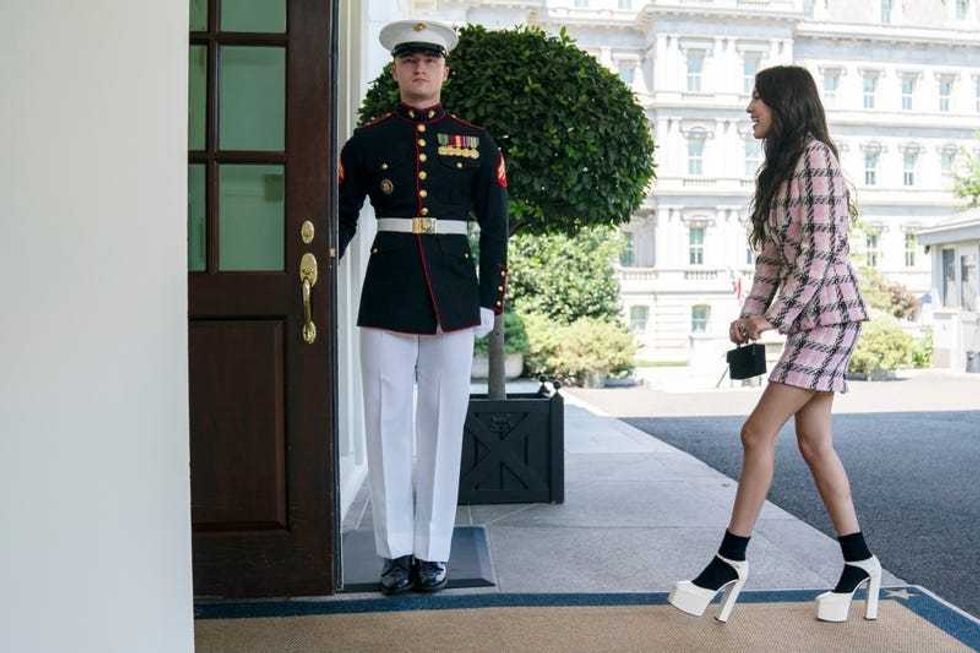 Singer Olivia Rodrigo arrives at the White House to promote the COVID-19 vaccine, Wednesday, July 14, 2021, in Washington.