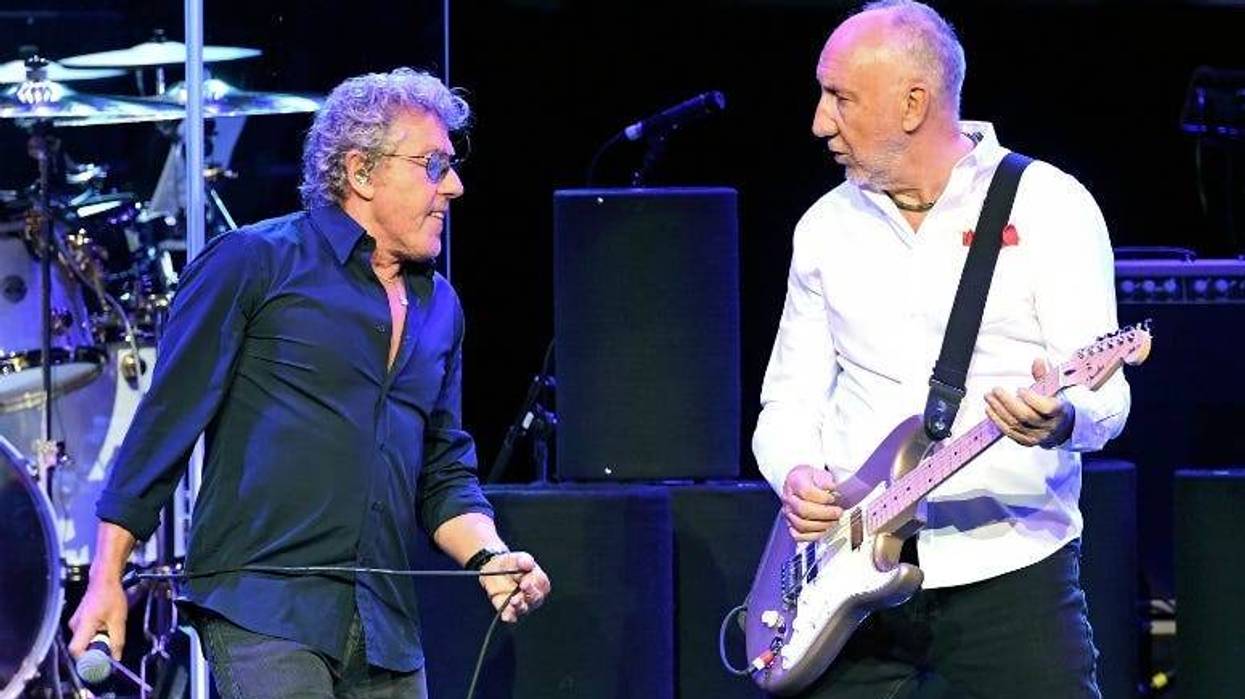 Singer Roger Daltrey (L) and guitarist Pete Townshend of The Who perform in 2017