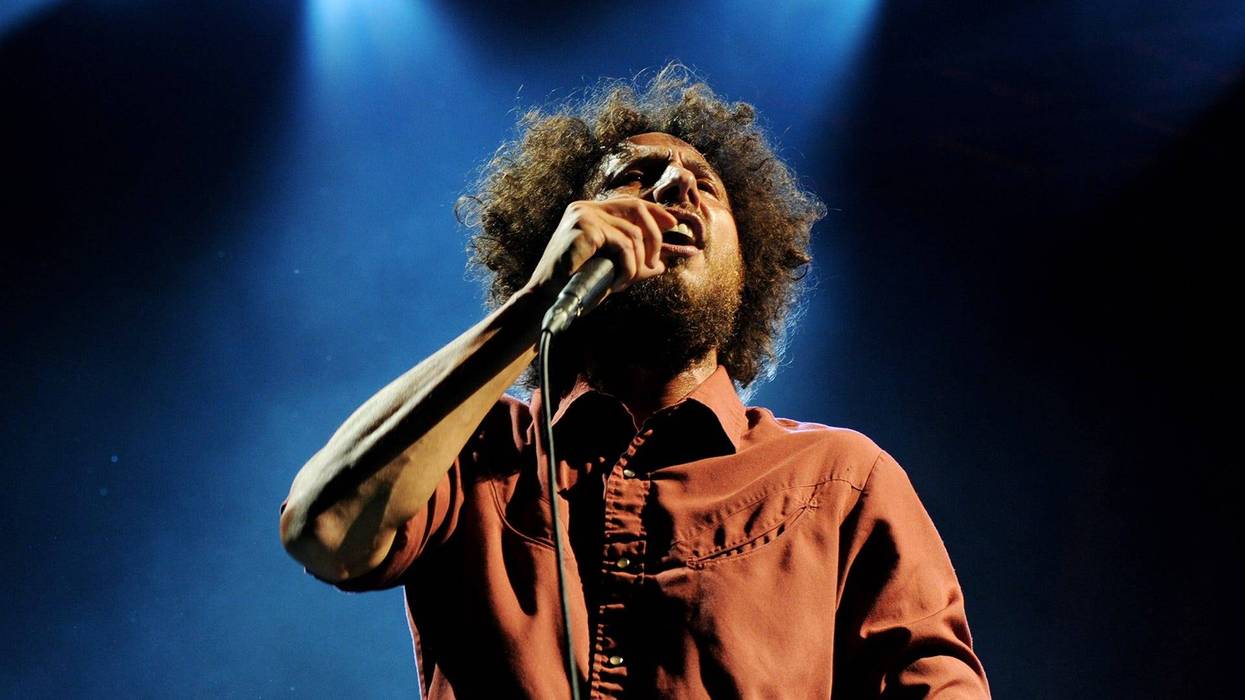 Singer Zack de la Rocha of Rage Against the Machine