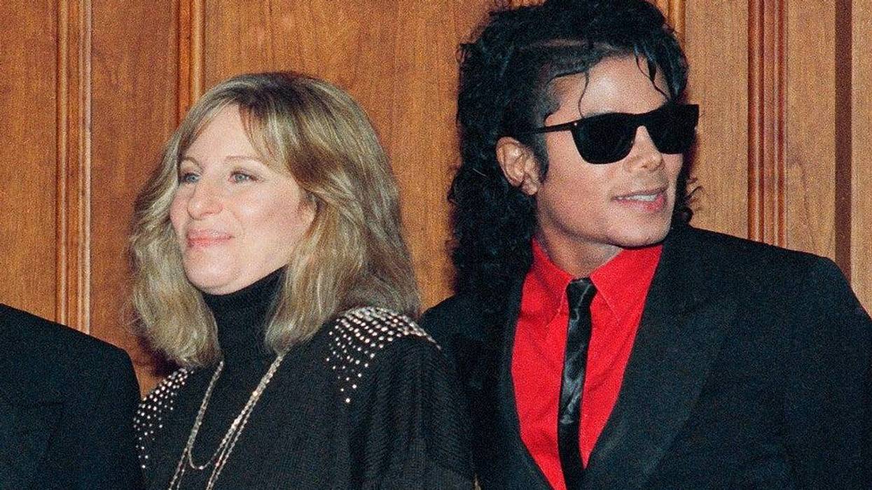 singers Barbra Streisand and Michael Jackson attend the Scopus Awards of the American Friends of the Hebrew University ceremony in Los Angeles