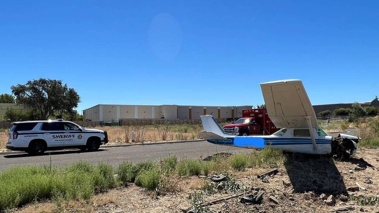 Single-engine Cessna 150 crashes at Nut Tree Airport in Vacaville, Calif. on Wednesday, Aug. 24, 2022.