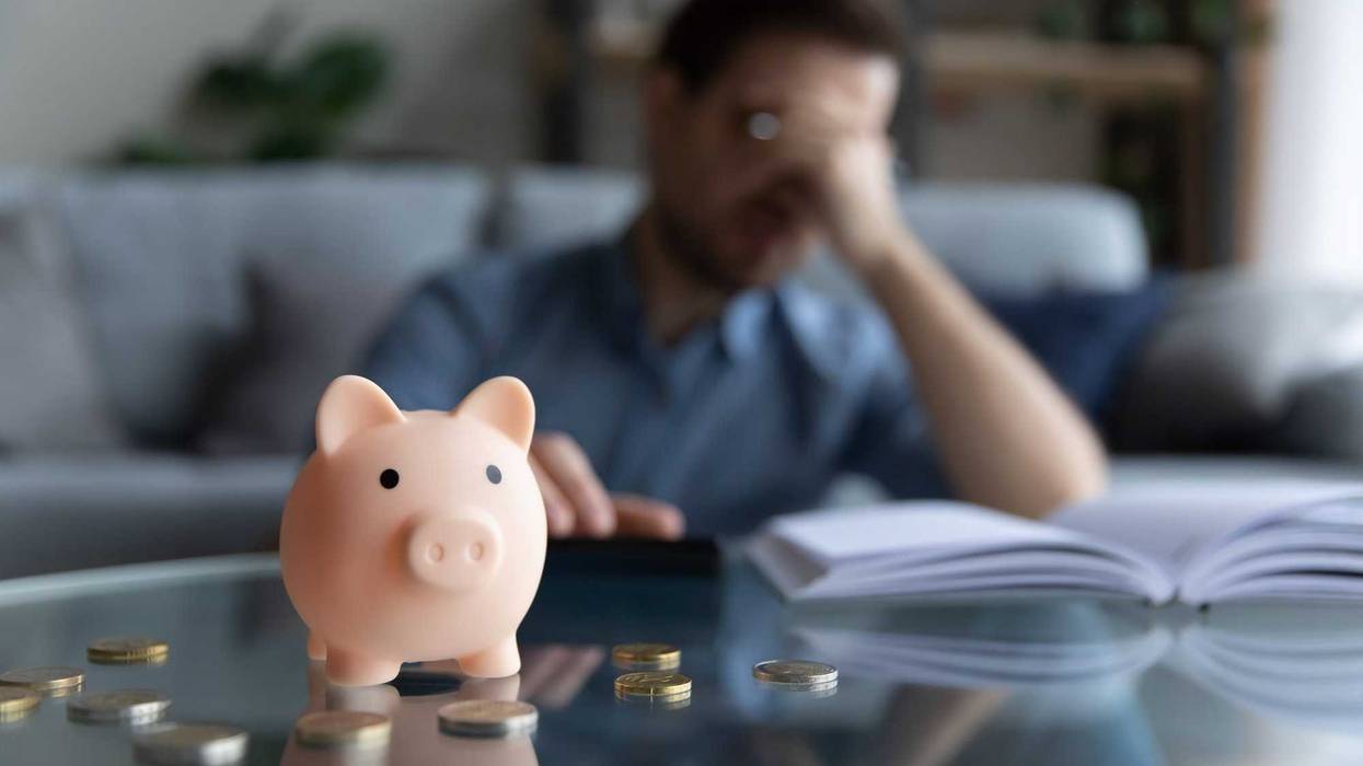 Single man setting his budget.