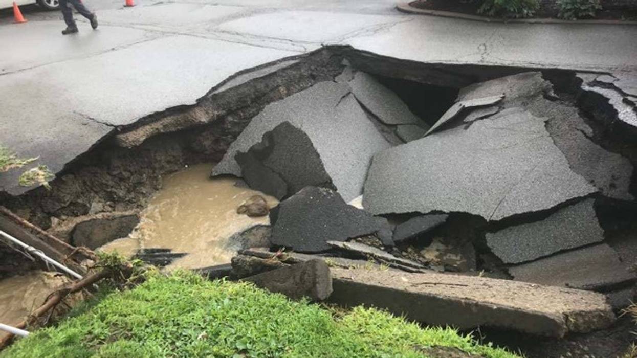 Sinkhole from a different incident on McKnight Road