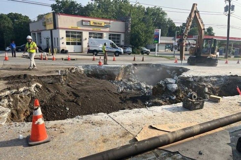 sinkhole in King of Prussia