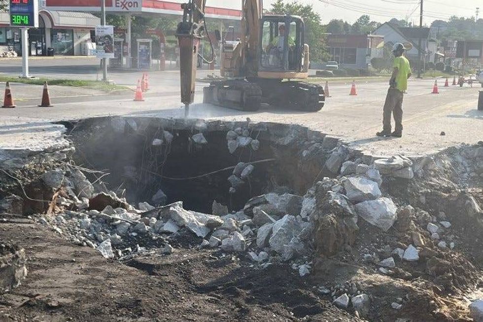 sinkhole in King of Prussia