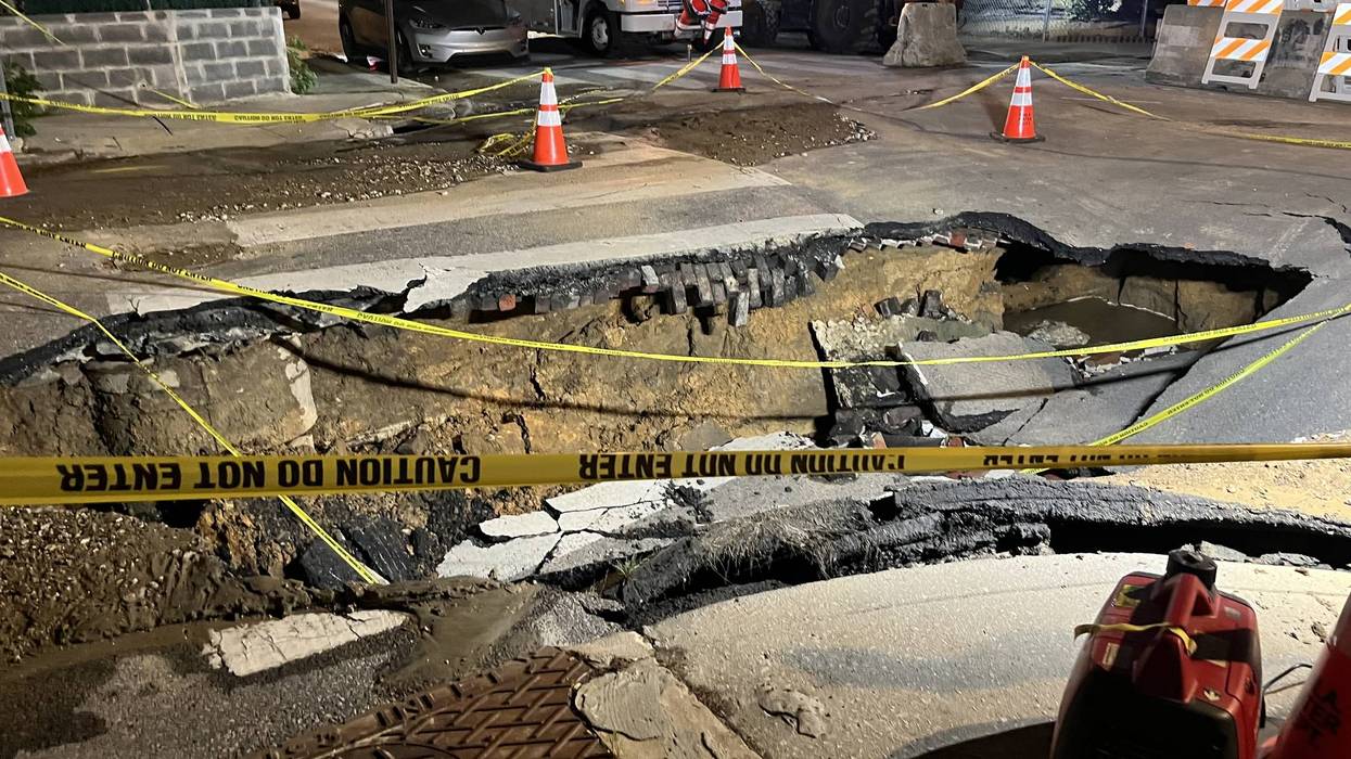 Sinkhole in the city's Logan neighborhood
