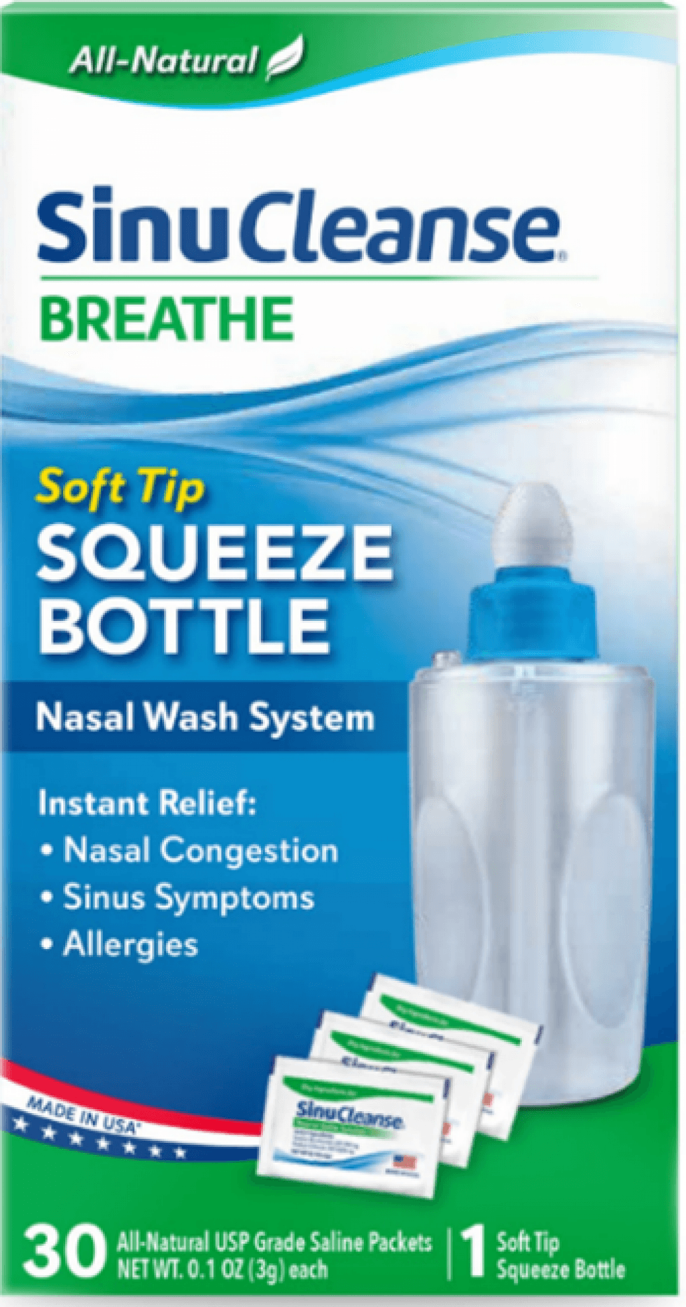 SinuCleanse Soft Tip Squeeze Bottle Nasal Wash System