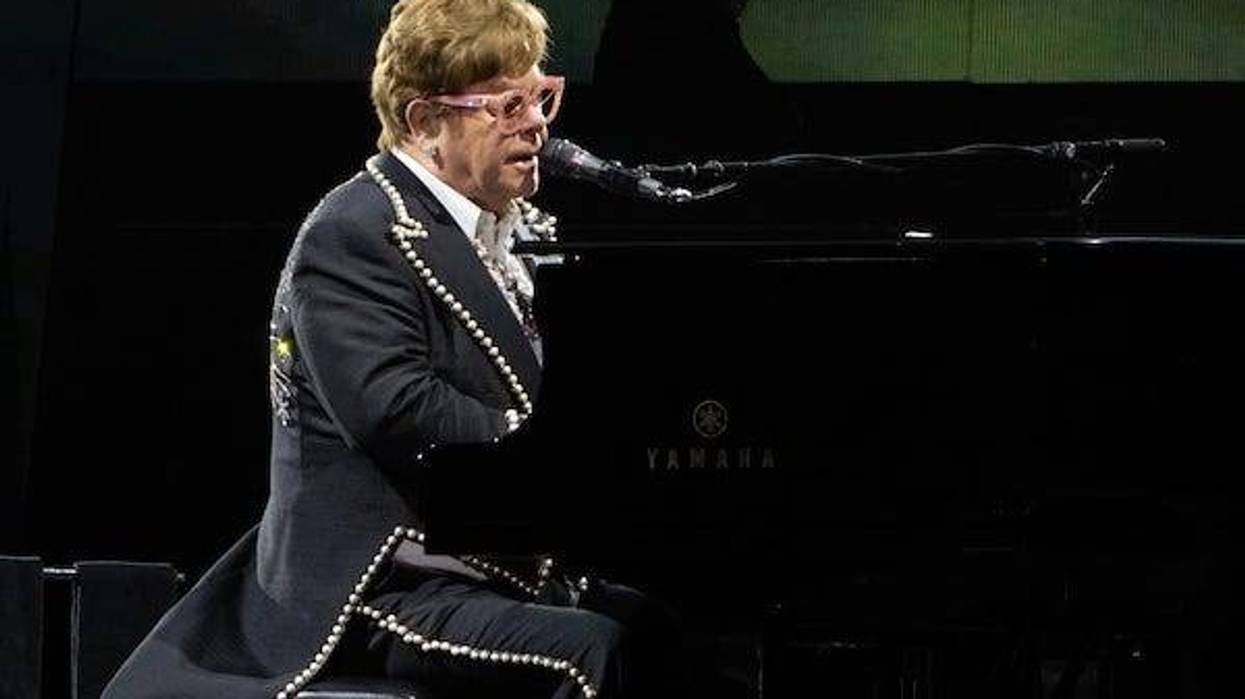 Sir Elton John performs on his Farewell Yellow Brick Road The Final Tour at the Alamodome in San Antonio, Texas on October 29, 2022