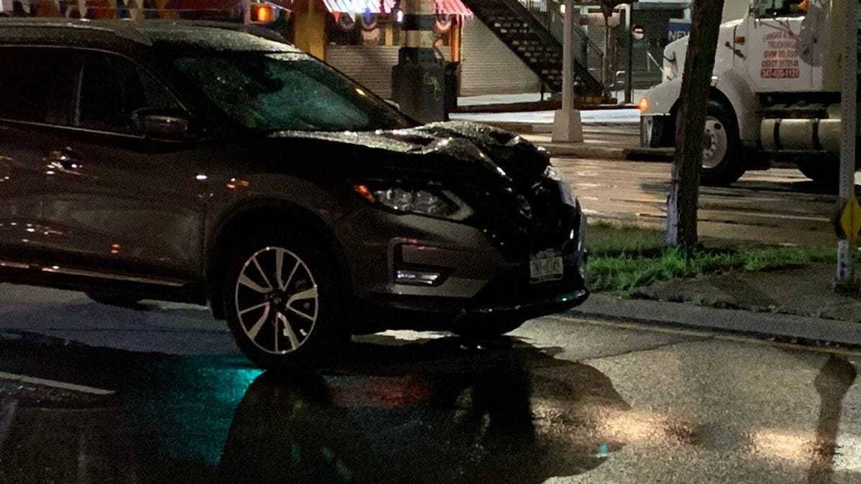 Site of biker collision in Queens