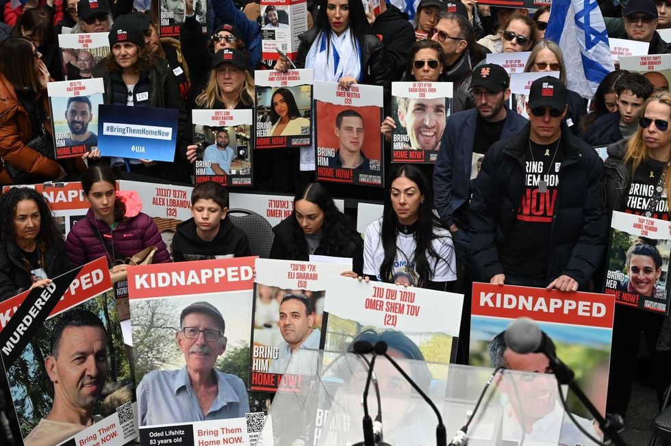 "Six Months: They Are Out Of Time" rally on April 7, 2024.