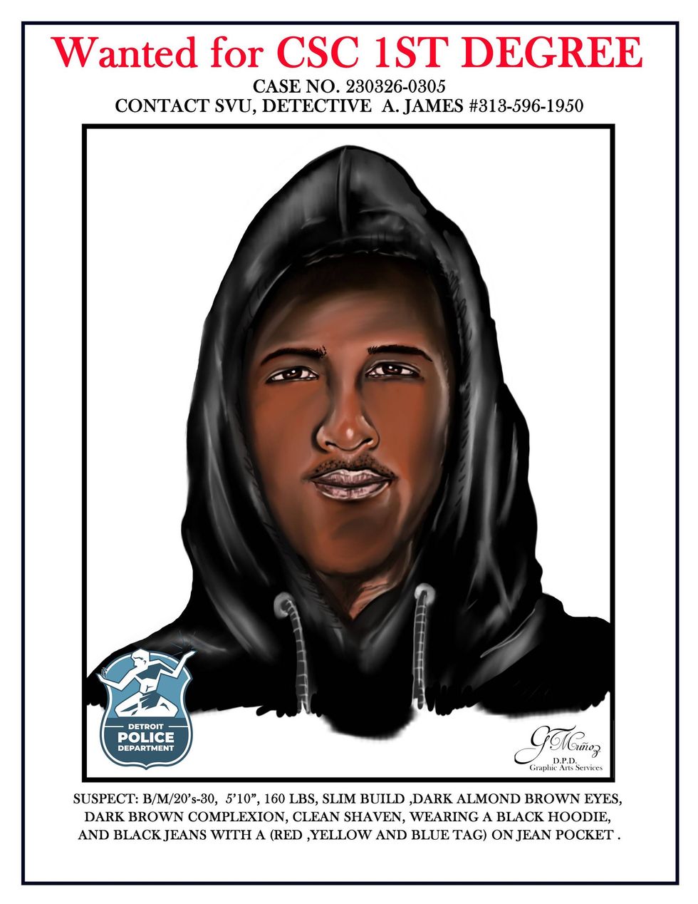 Sketch of sexual assault suspect