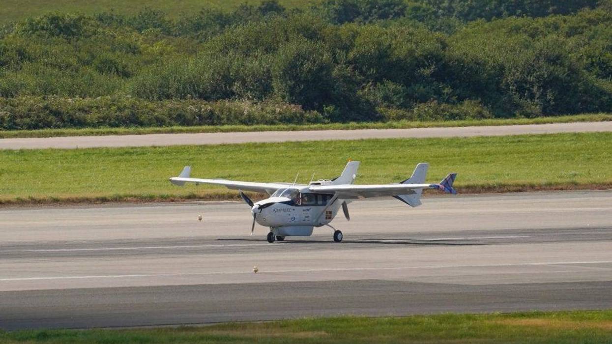 Small plane landing