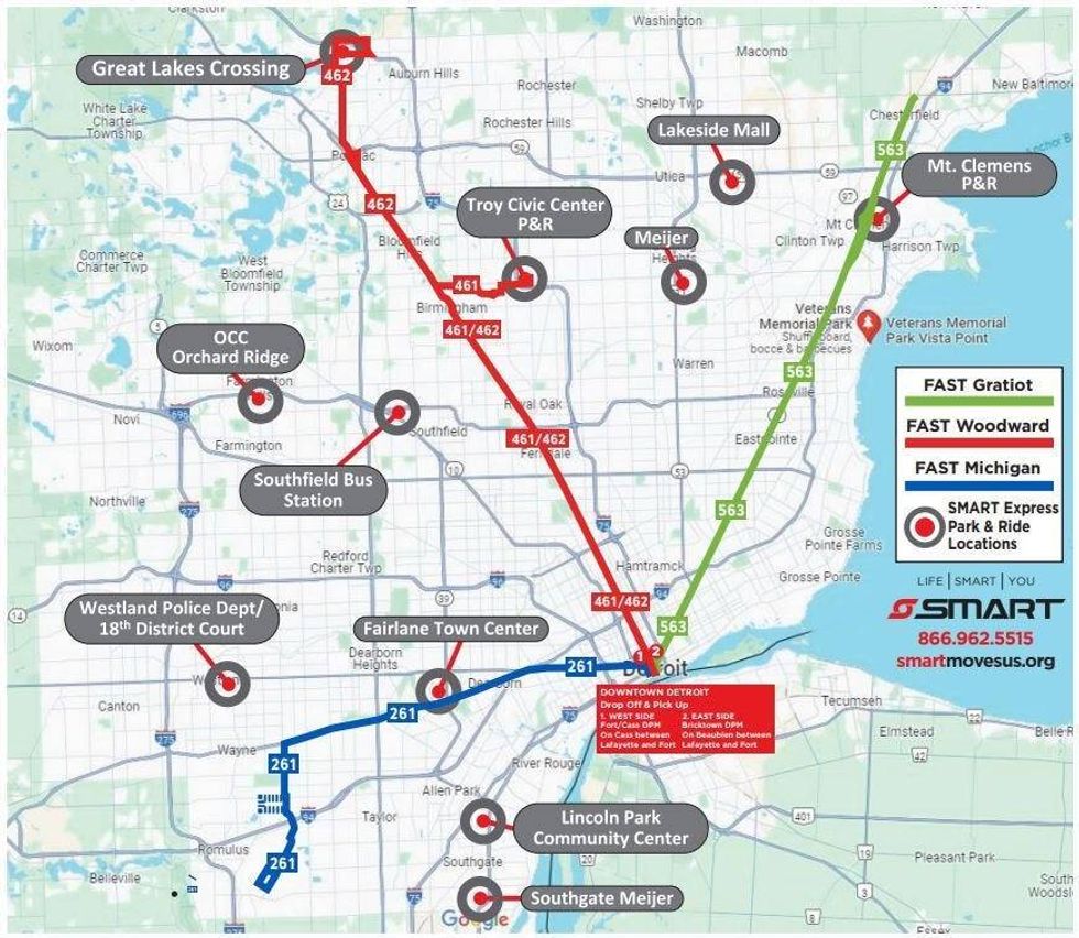 SMART Bus Park & Ride locations
