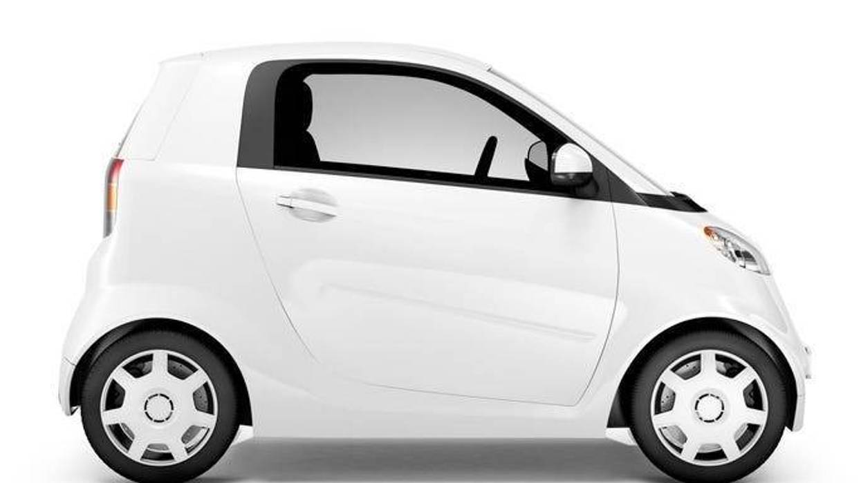 Smart Car, Mini Car, White, Side View, Portrait
