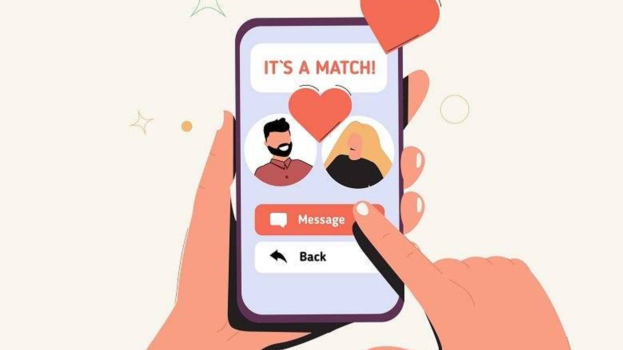 Smart phone dating app graphic