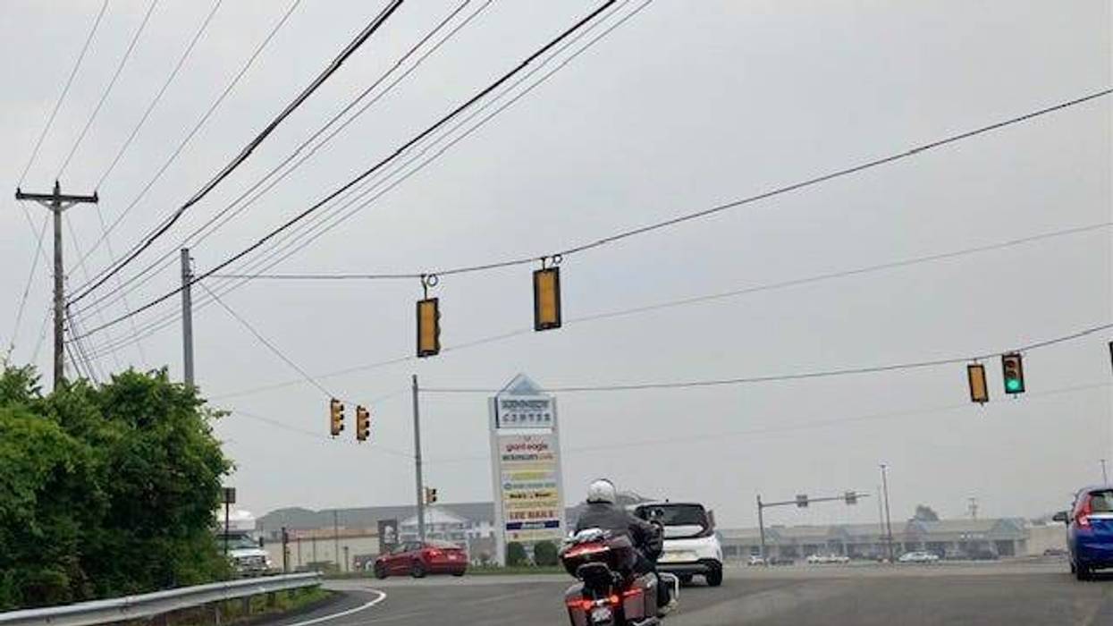 Smoke and haze in the Pittsburgh area. Downtown is usually seen from this intersection