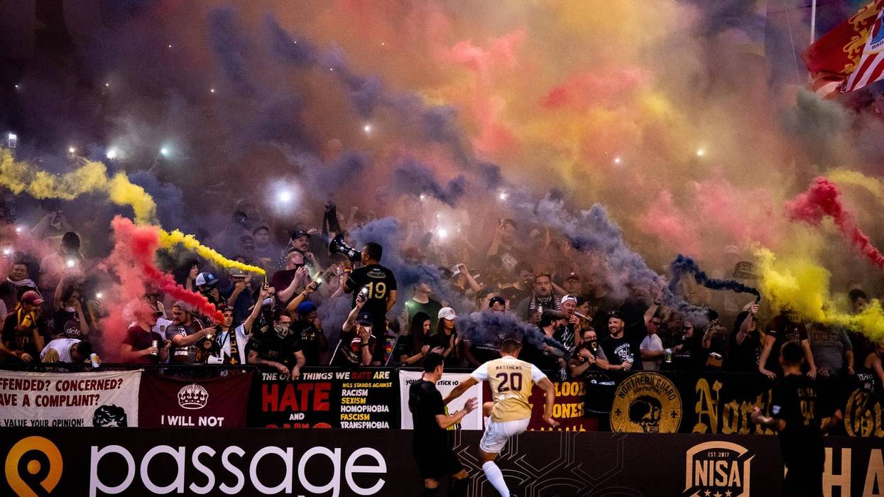 Smoke bombs at Keyworth Stadium