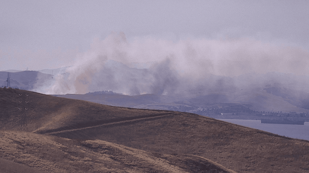 Smoke drifts from a three-alarm fire in Benicia on Wednesday afternoon.