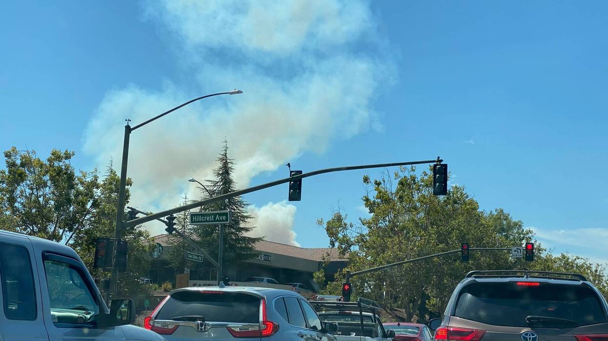 Smoke fills the air in Antioch near Deer Valley Road.