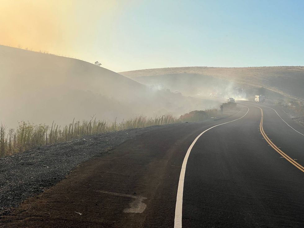 Smoke fills the air in Benicia as the Herman Fire burns in the city.