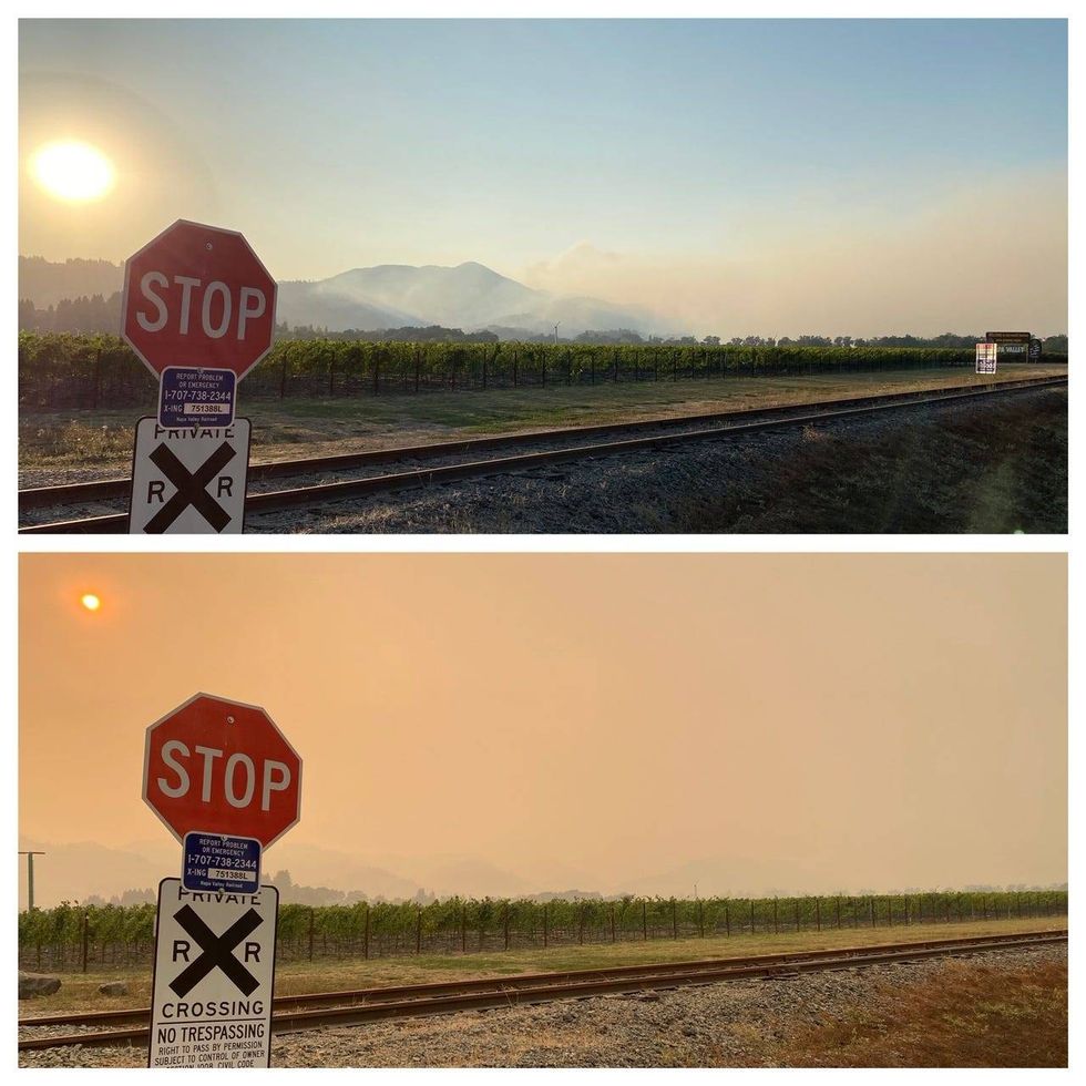 Smoke from the Glass Fire clogs up the air in the North Bay.