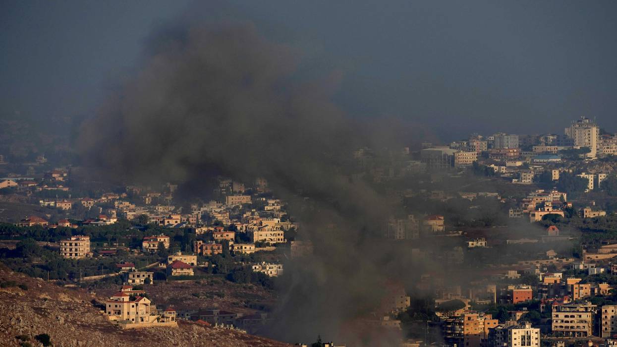 Smoke rises from an Israeli airstrike