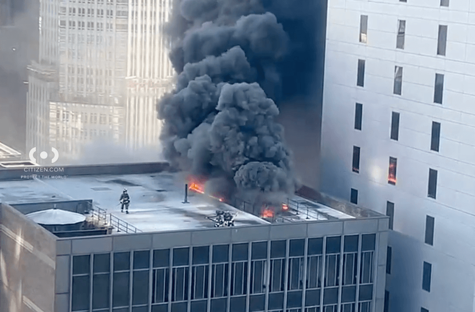 Smoke was pouring out of the roof near the St. Patrick