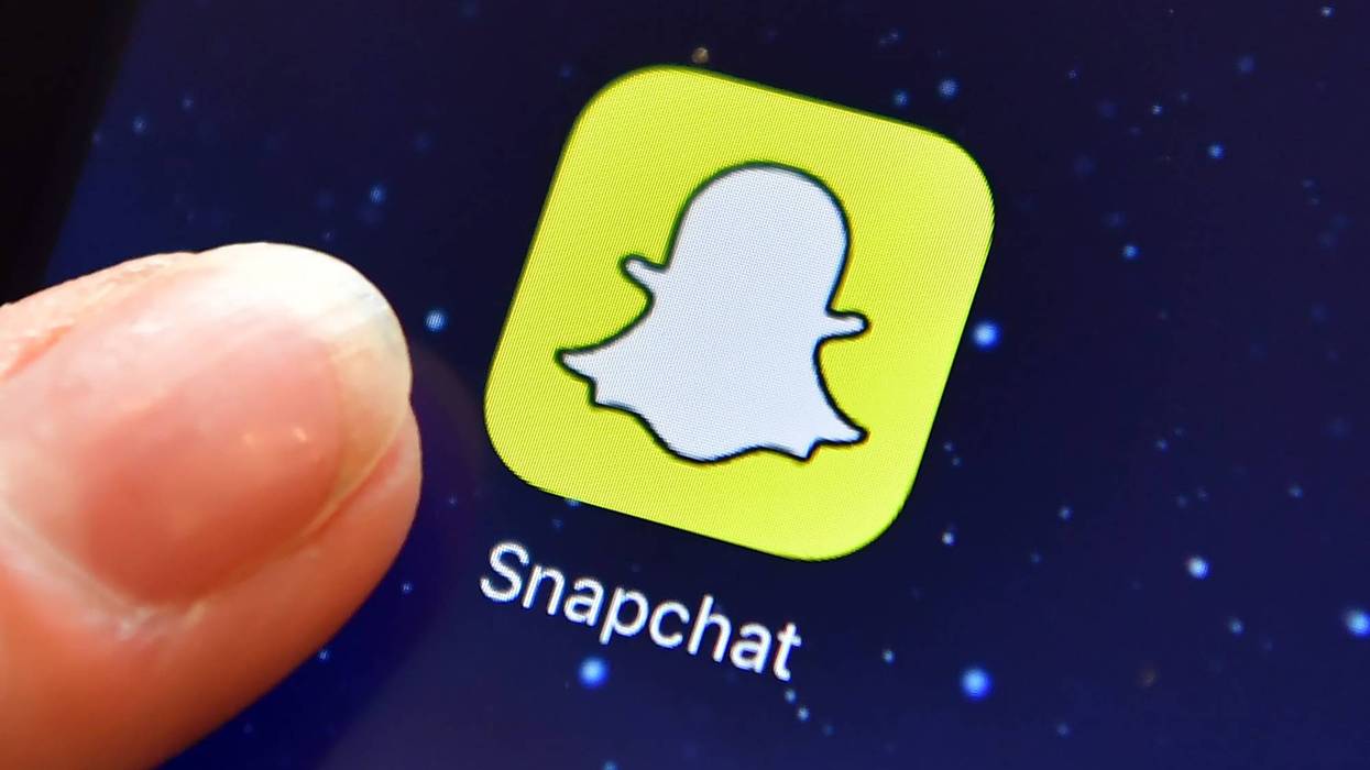 snapchat logo on phone screen