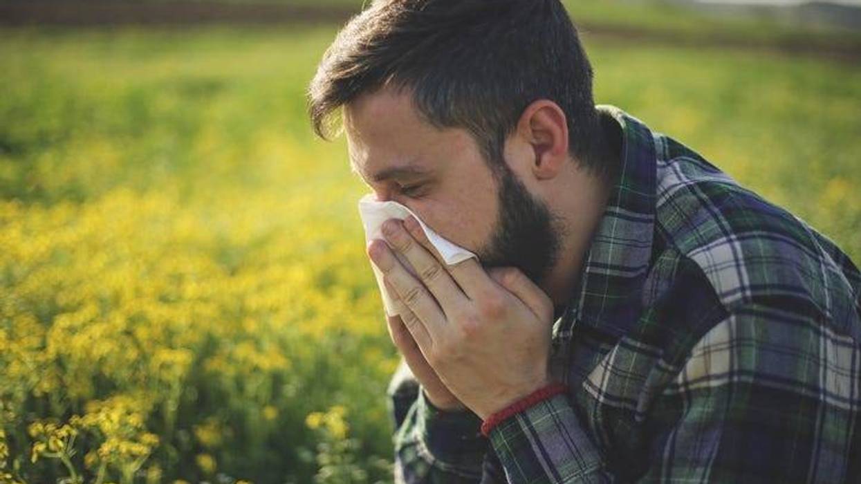 Sneezing.