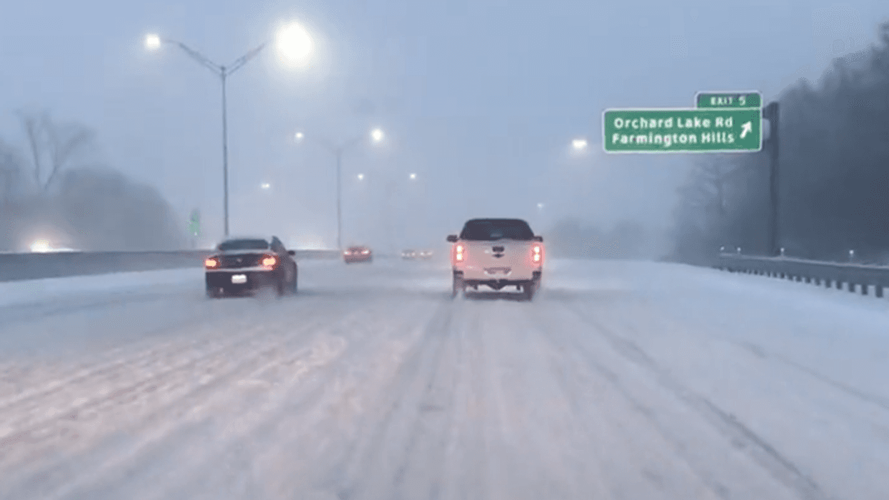 Snow-covered I-696