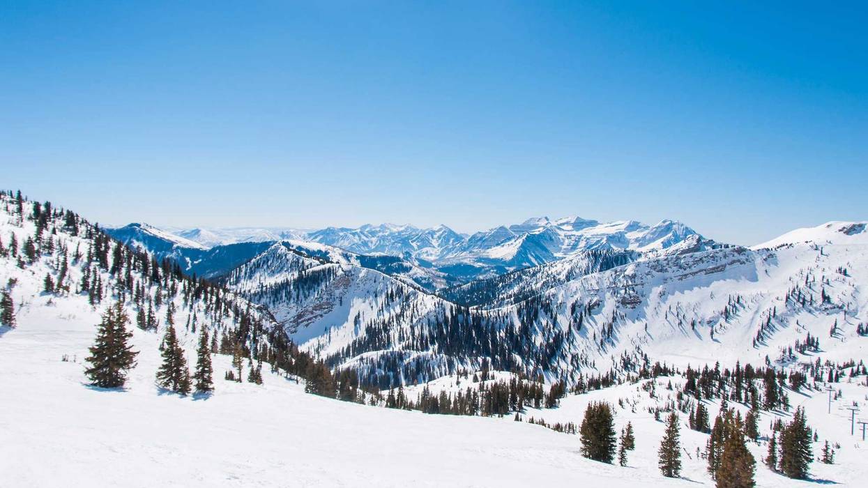 Snow covered mountain.