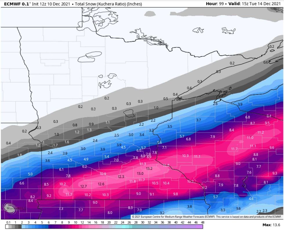 Snow Map Euro