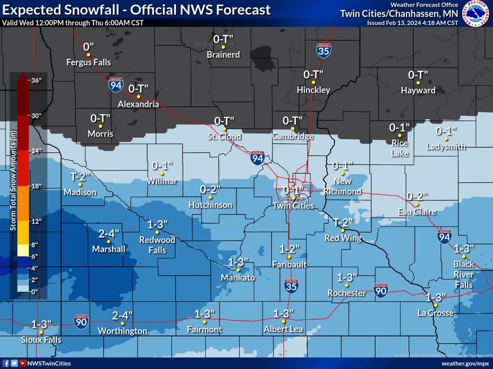 Snow, Map, Minnesota, Twin Cities