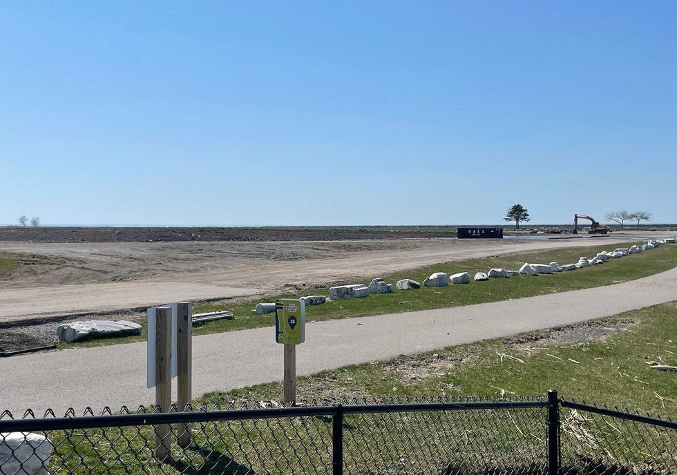 Snow mound at Buffalo Outer Harbor