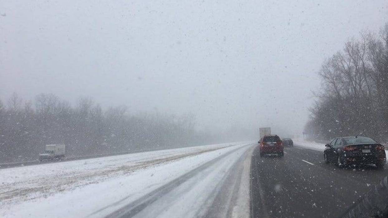 Snow on highway