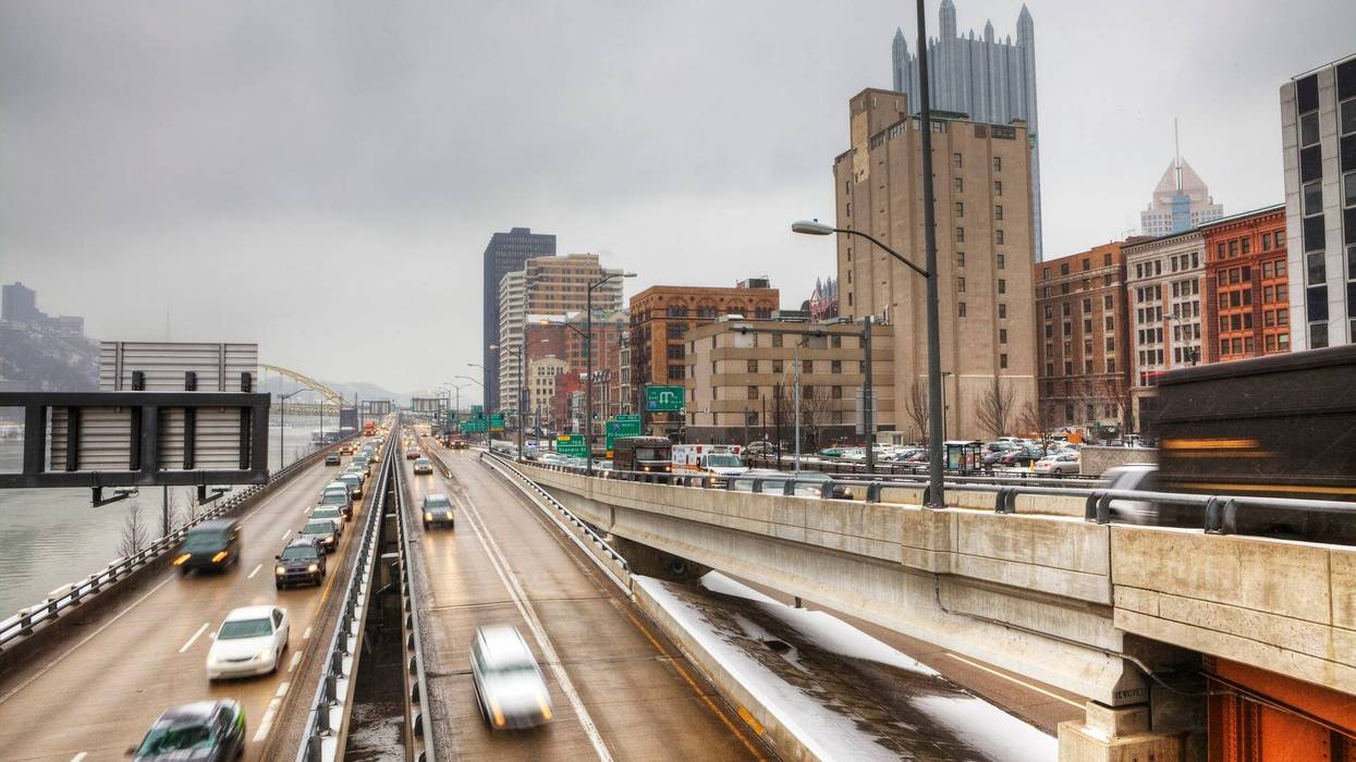 Snowy conditions in Pittsburgh
