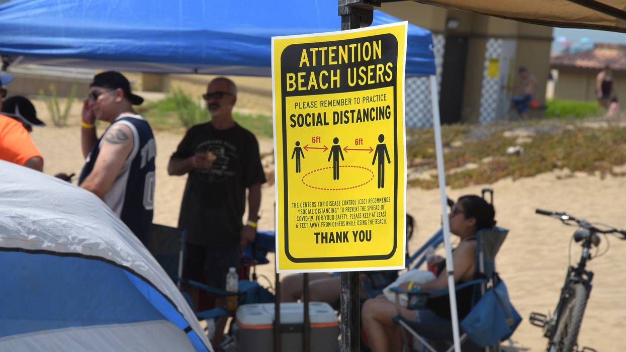Social distancing on the beach