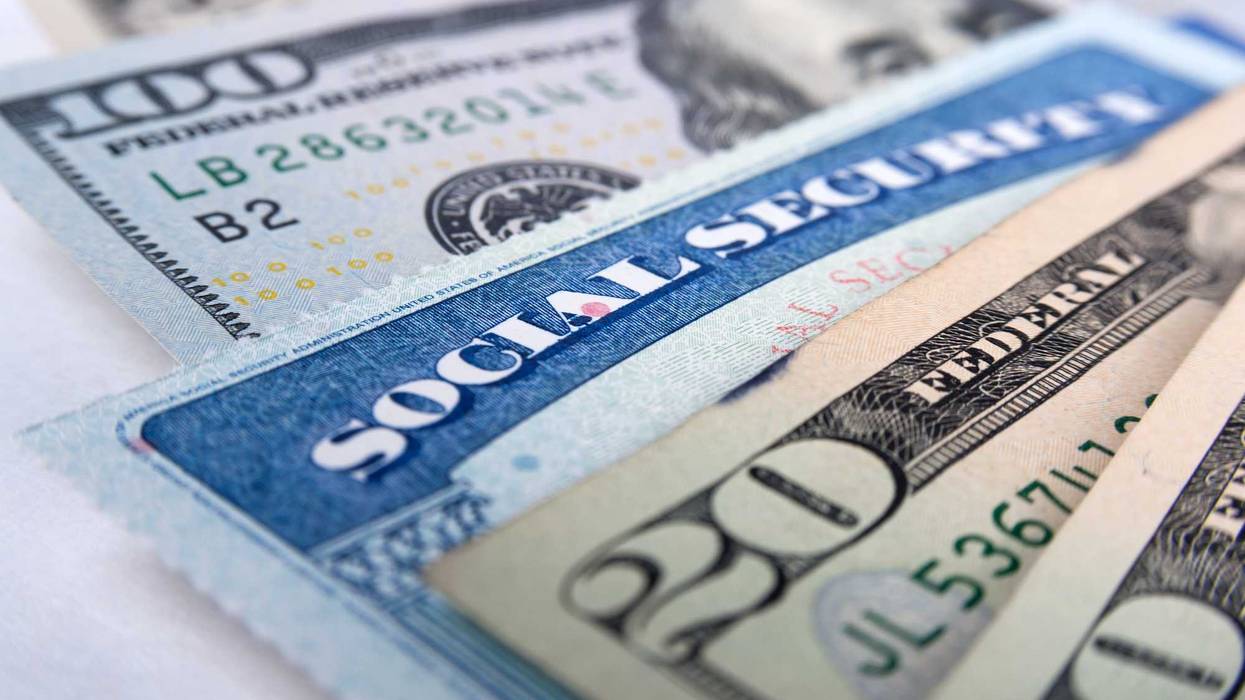 Social Security card and money