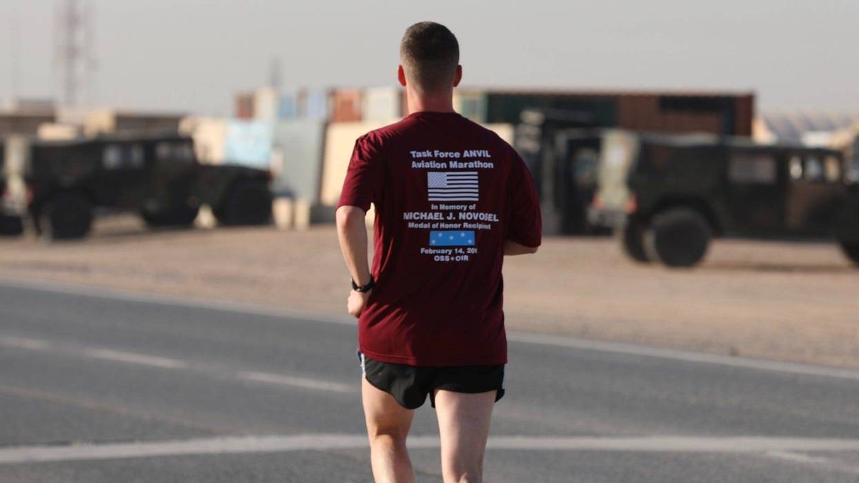 Soldiers in Kuwait run marathon to honor memory of Medal of Honor winner