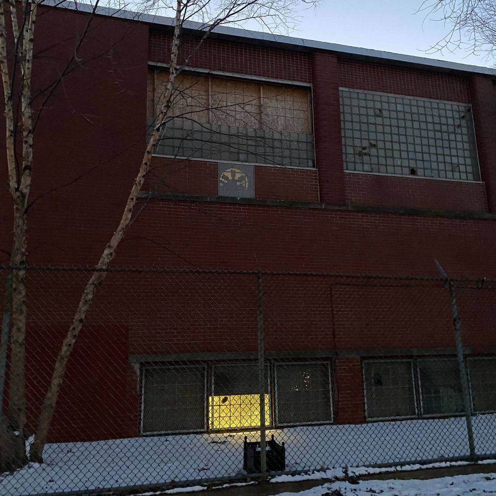 Some windows of the Samuel Rec Center are still boarded up.